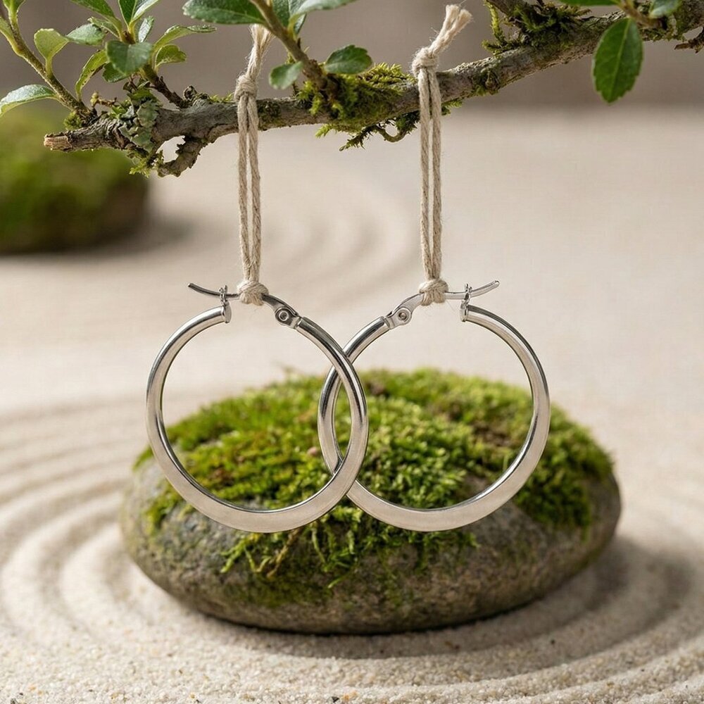 Minimalist 316L Stainless Steel Hoop Earrings | Trendy & Hypoallergenic Hoop